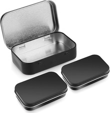 3Pcs Rectangular Small Tins with Lids Tin Boxes Tins Container Metal picture
