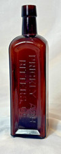 Antique Prickly Ash Bitters Co. Bottle Amber Brown Square Glass Oil Finish picture