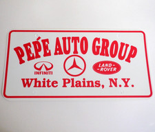 NOS Pepe INFINITI MERCEDES-BENZ LAND ROVER White Plains NY Dealer LICENSE PLATE picture