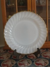 Anchor Hocking Fire King Swirl Milk Glass Dinner Plate picture