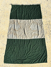 Vintage Nigeria National Flag 3x5 ft Green & Gray Cloth w/ Tie Cord Maker Label picture
