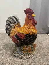 Vintage Decorative Rooster Cookie Jar Cottage Grandma Core Farmhouse Country picture
