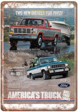 Vintage 1983 Ford F Ad Retro Look Metal Sign A8883 picture