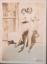 Vintage 1920's Photograph Beautiful Flapper Girls Hugging Gay Interest picture