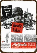 1944 MOTOROLA HANDIE TALKIE WWII Radio Vintge-Look DECORATIVE REPLICA METAL SIGN picture