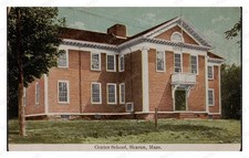 Sharon Massachusetts 1890s Center School Building Standard Postcard picture