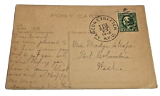 DECEMBER 1912 NORTHERN PACIFIC FARGO & STREETER TRAIN #112 RPO POST CARD picture