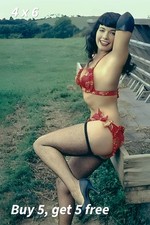 4x6 🟢 - Bettie Page - Modeling Archive - 1960s - Vintage Studio Shot - Publicit picture