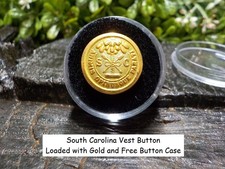 Rare Vintage Antique War Relic South Carolina Vest Button Loaded Gold Free Case picture