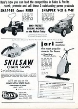 1971 Dealer Print Ad Kaye Corp Snapper Comet 30 V21 V18 Mower Skilsaw Chain Saw picture