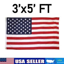 3' x 5' FT USA US U.S. American Flag Polyester Stars Brass Grommets Home New picture