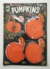 Vintage Set Of 3 Beistle Art Tissue Pumpkins 7