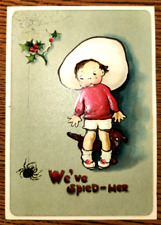 Tuck Fold Open Christmas Card Grace Drayton Wiedersheim Dolly Dimples Spider picture