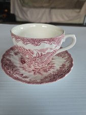 CHURCHILL THE BROOK PINK Tea Coffee Cup / Mug and Saucer STAFFORDSHIRE ENGLAND  picture