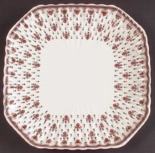 VTG Copeland Spode Fleur de Lys Brown Square Salad Plate Earthenware 8.25” picture