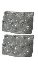 Clear Glass Round Flat Christmas Ornament Set Of 12 picture