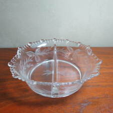 Paden City Glass Pattern 555 Divided Bowl with cutting picture