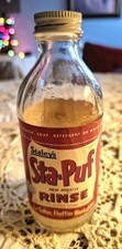 Vintage 1950s Laundry Staley's Sta-Flo Liquid  glass Salesman Sample Bottle  picture