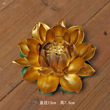 Ceramic Golden Lotus Decoration Traditional Handmade Kneading Flower Chinese Zen picture