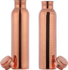 Set of 2 Pure Copper Water Bottles Ayurvedic Health Benefits 1000 ML picture