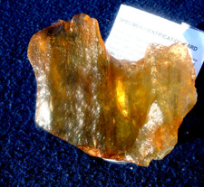 Libyan Desert Glass Meteorite Tektite impact specimen(  1400 ct)Dimples Dark Gem picture