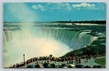 Horseshoe Falls Niagara Falls Canada Classic Cars & People VINTAGE Postcard picture