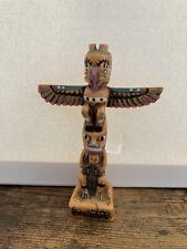 Vintage Alaska Tribal Totem Pole Figure Figurine Resin 6.5” picture