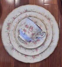 Vintage Paragon Victorian 54pc Dinnerware Set 22kt Gold Bone China England picture