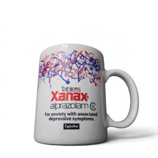 Vintage Xanax Upjohn Alprazolam Pharmaceutical Drug Rep Advertising Mug Rare picture