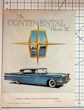 Vintage 1959 Continental Mark IV Ford Luxury Car Original Magazine Ad picture