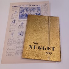 Vtg 1950 The Nugget Yearbook Plus Two  Goldbug School Newspapers Prom Sports Etc picture