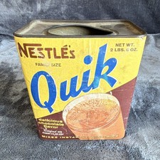 Vintage Nestle Quik Chocolate Drink Mix Tin Family Size 2 lb 8 oz Advertising picture