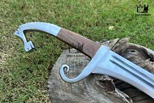 Custom Handmade Carbon Steel Large Horsehead Falcata SWORD With Sheath, Gift picture
