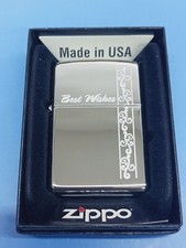 Zippo Best Wishes High Polish Chrome 24877 picture