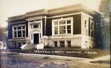 Rare • Evanston, Indiana • Carnegie Library • Kruxo RPPC Real Photo 1910 Vintage picture