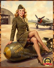 Miss Daisy – Military Pinup – Tribute Art – Premium Aluminum Metal Sign – 11x14 picture