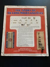 Vintage C. 1940’s DeLong Hooks and Eyes General Store Advertising Display Sign picture