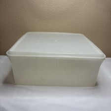 Vintage Tupperware Large Clear Square Keeper #166 Container #223 Lid 12x12x5 picture