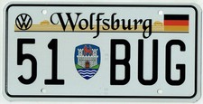 1951 Wolfsburg Germany Volkswagen VW Metal License Plate No Frame GHIA BUG BUS picture