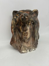Rare Full Size 14 Inch Signed Kicking Bird Native American Head Bear Headdress picture