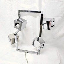 VINTAGE MCM WALL LAMP- 1970s-RARE NICE DESING - CHROME IN GOOD CONDITION 4 LIGH picture