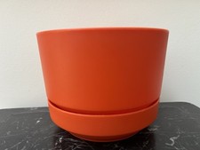 Planter Orange 1970s 70s Space Age Philips 66 Plastic Flower Pot 5” CS-6 VTG picture