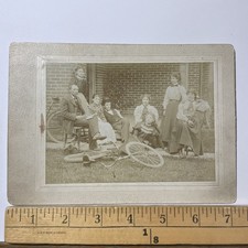 Edwardian Cabinet Card Photograph Family Group Bicycles Hamilton Ontario picture