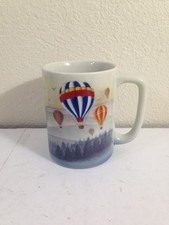 Hot Air Balloon Mug Coffee Cup Otagiri Otigiri Vtg RARE design Thermal Airships picture