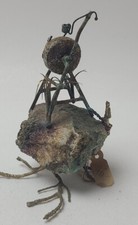 Hanzelka 1972 Vintage MCM Brass/Copper & Rock Metal Sculpture Blacksmith Wheel picture