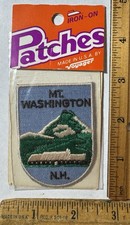 Vintage Mount Mt. Washington New Hampshire Iron On Patch Voyager Travel Souvenir picture