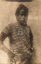 Schenectady NY 1913 Bogobo Man Moro Philippines Native RPPC Photo Postcard COPY picture