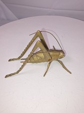 Brass Cricket Grasshopper Figurine Statue Vintage Insect Bug Decor 5 Inch 0.4lb picture