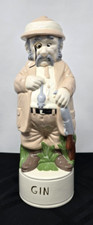 Unique VTG Monocle-Wearing Hunter Hand-Painted Liquor Ceramic Gin Decanter 12