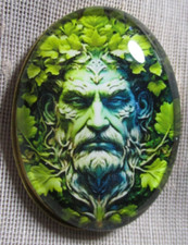 GLASS DOME PICTURE BUTTON -- FOLKLORE'S 